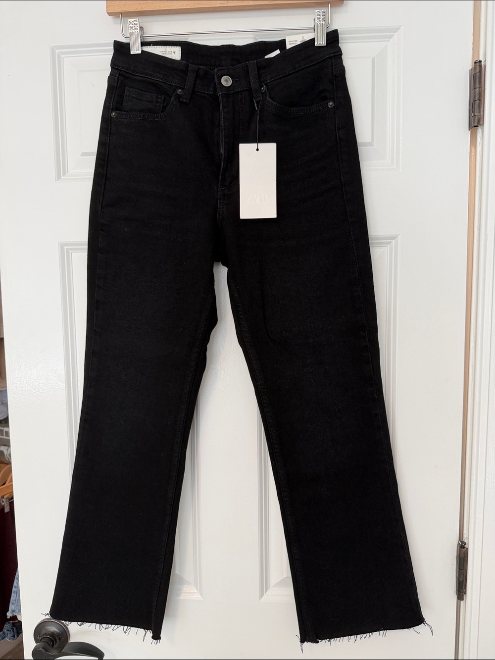 Zara Black High-Rise Straight Jeans - Women